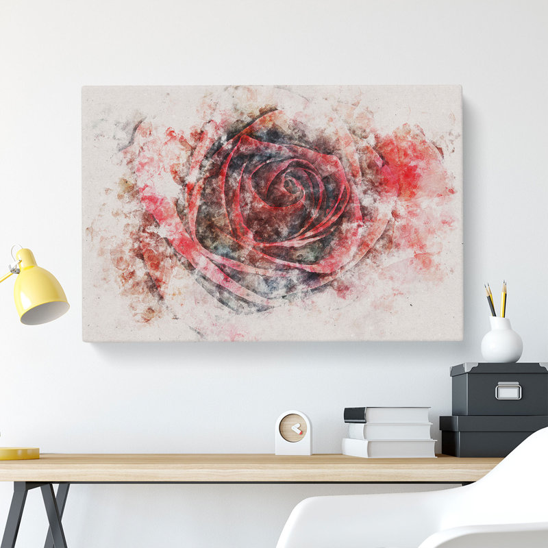Red Rose - Wrapped Canvas, 35cm H x 50cm W x 3cm D