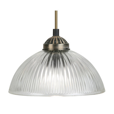 Beavers 1 - Light Antique Brass Dome Pendant