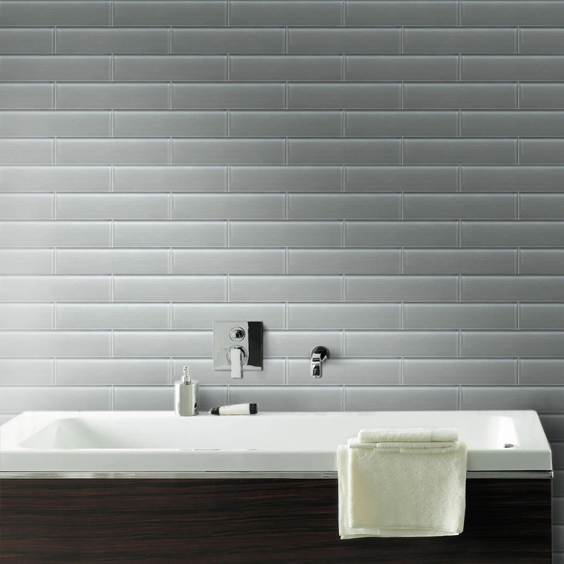 Carrelage mural en verre de lin 12 po x 12 po Space Grey (1 pied carré / pièce)