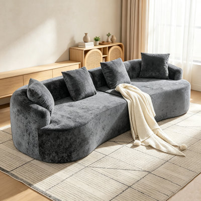 Canapé modulaire incurvé 110 po Chenille