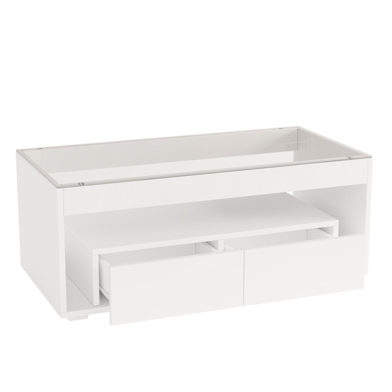 Coffee Table with Storage, White