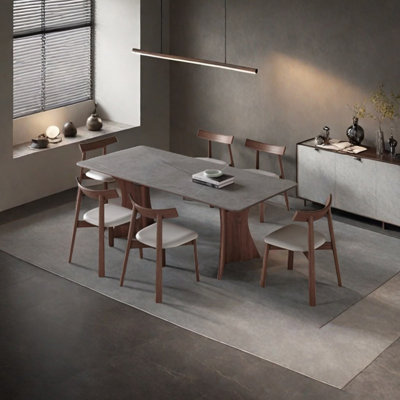 Unique sintered stone ash dining table set