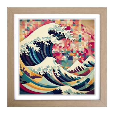Japanese Wave Cubism No.1 - Framed Print