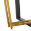 Ensemble de table de salle à manger 48 pièces en noyer avec cadre en métal et chaises rembourrées en tissu Mirjka-830981585-830981584