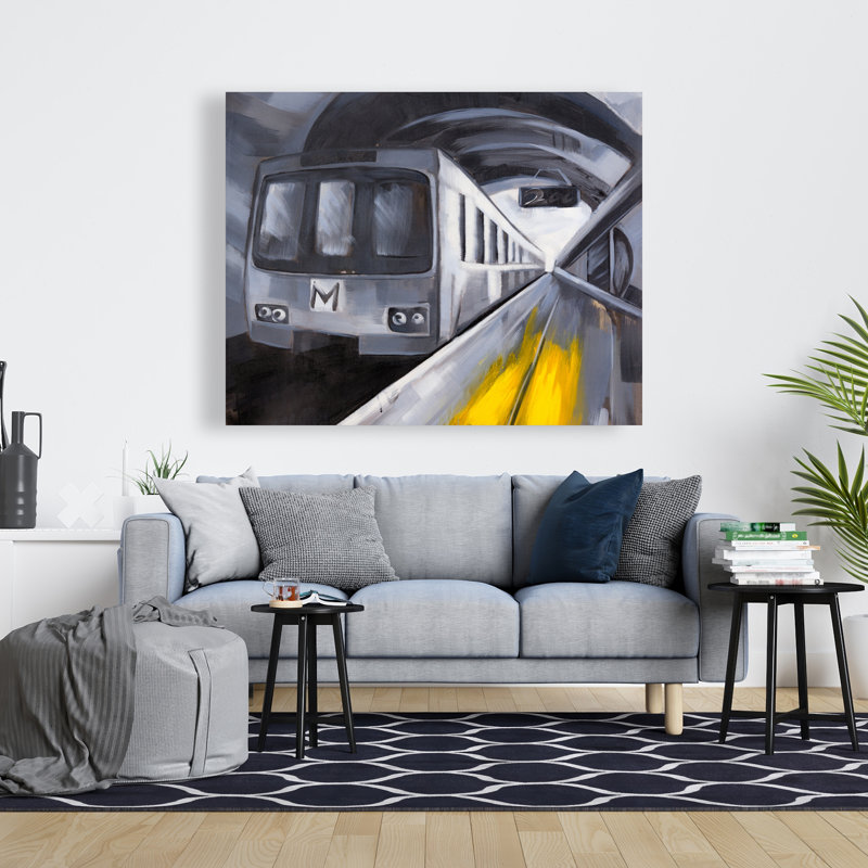 Subway - Toile contemporaine bleue pour une décoration intérieure élégante