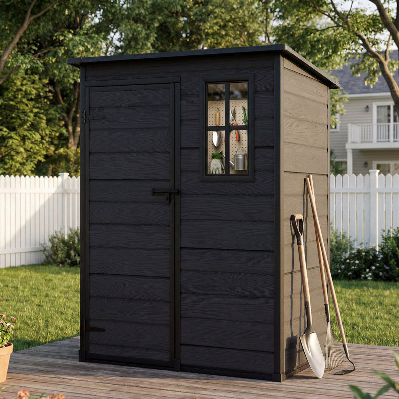 Remise de rangement en résine, H 70,8 po x l 53,1 po x P 29,9 po, Black