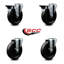 5 Inch Phenolic Wheel Swivel Bolt Hole Caster Set with 2 Posi Lock Brakes SCC