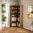 Corner Bookshelf, Farmhouse Corner Tall Bookcase 5 Tier L-shaped Corner Shelf Large Display Rack-121692726