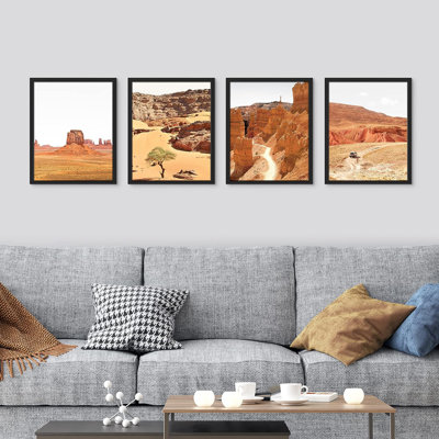 Arizona Texas Mountain Valley, reproduction encadrée de 4 pièces