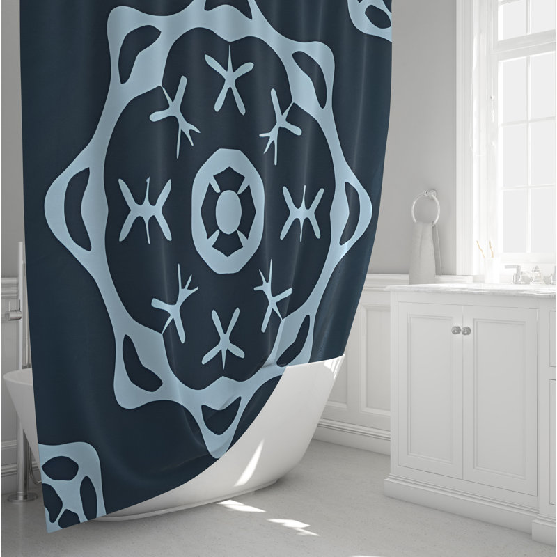 Rideau de douche à motif géométrique Eberton, H 93 po x l 70 po