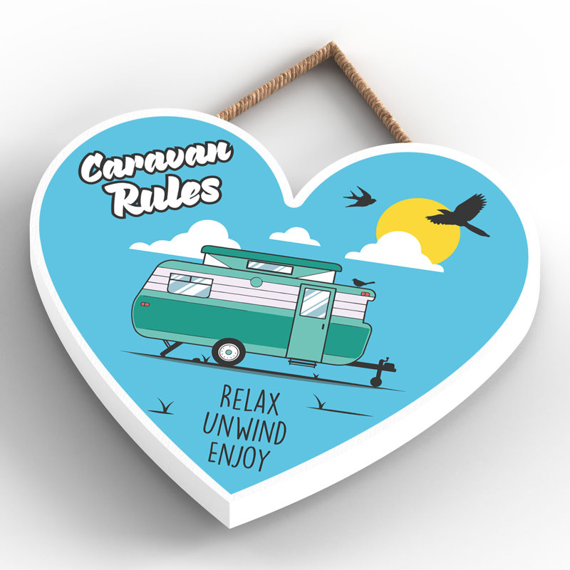 Caravan Rules - Print on MDF, 9cm H x 10cm W x 0.5cm D
