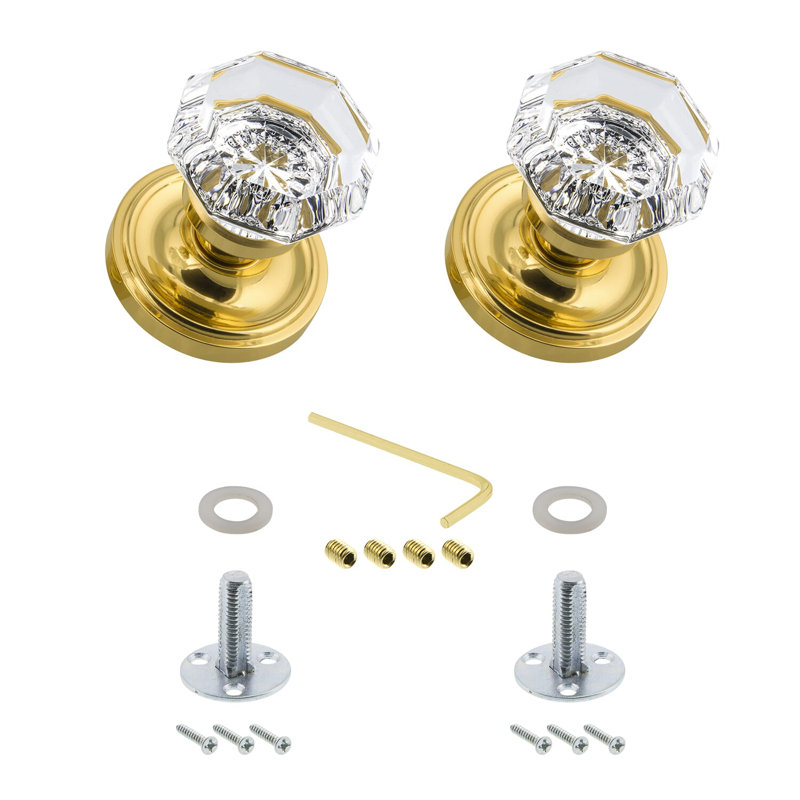 Classic Rosette with Waldorf Door Knob, Polished Brass, 2-3/4”