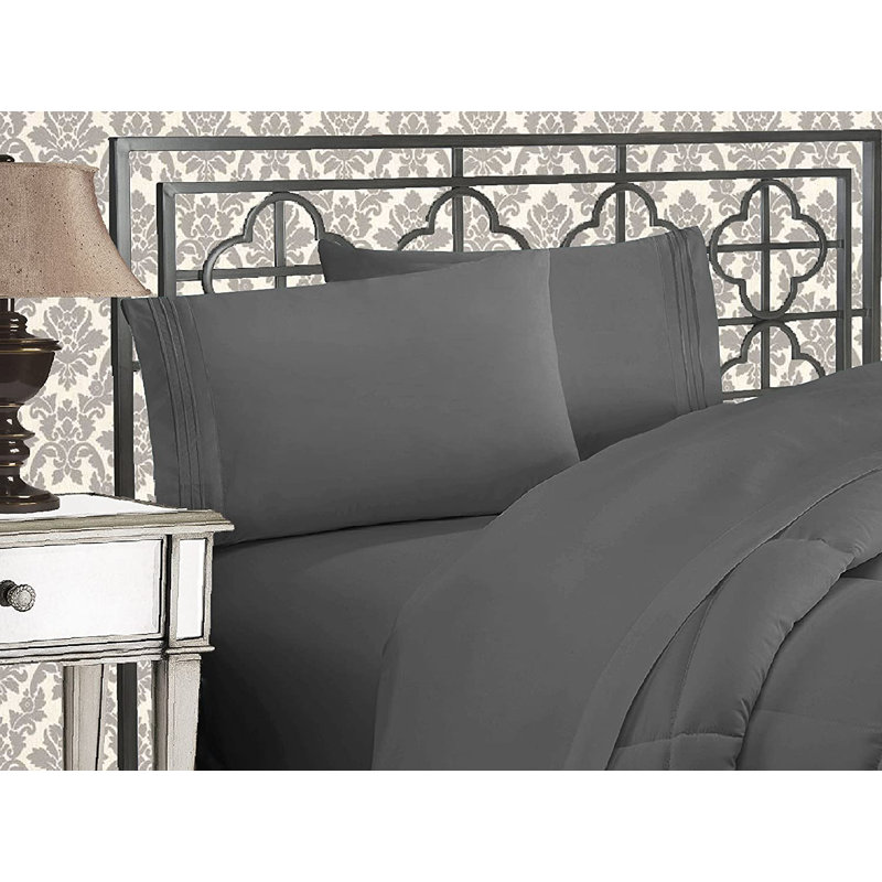 Microfiber Sheet Set, Gray, Twin