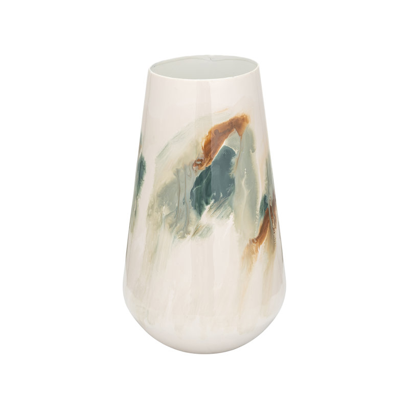 Decorative Metal Iron Vase with Glam Style and Artistic Swirl Detailing for Contemporary Accent Display in Modern Interiors