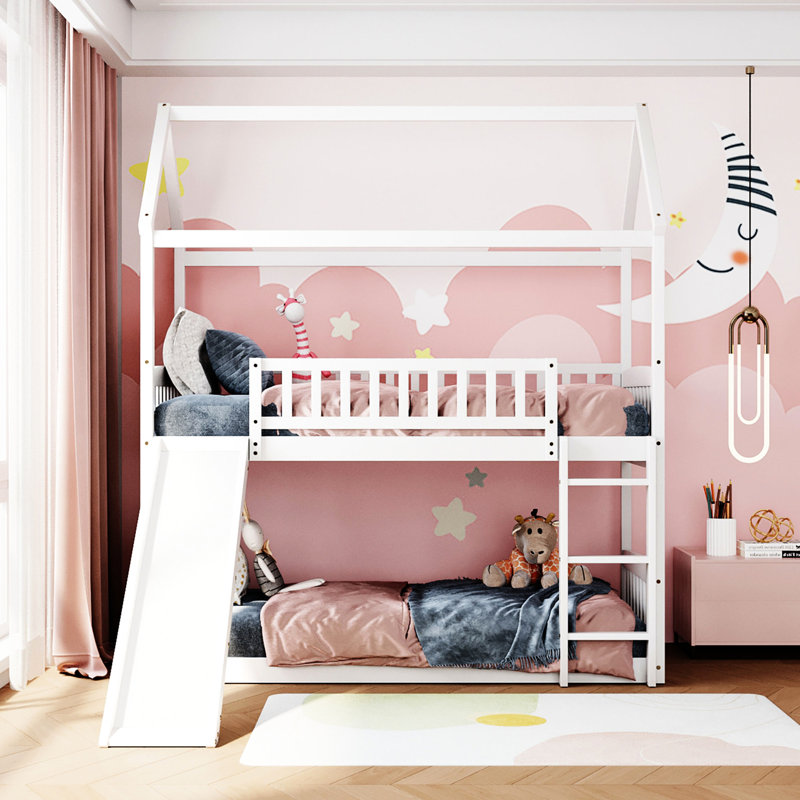 Lit simple superposé avec glissade - Option de chambre amusante et relaxante pour maximiser l'espace
