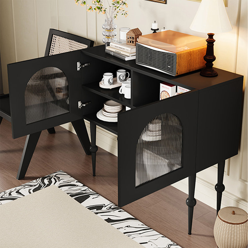 Console rectangulaire en acier au carbone noir, H 37,4 po x l 31,5 po x P 15,75 po, Noir