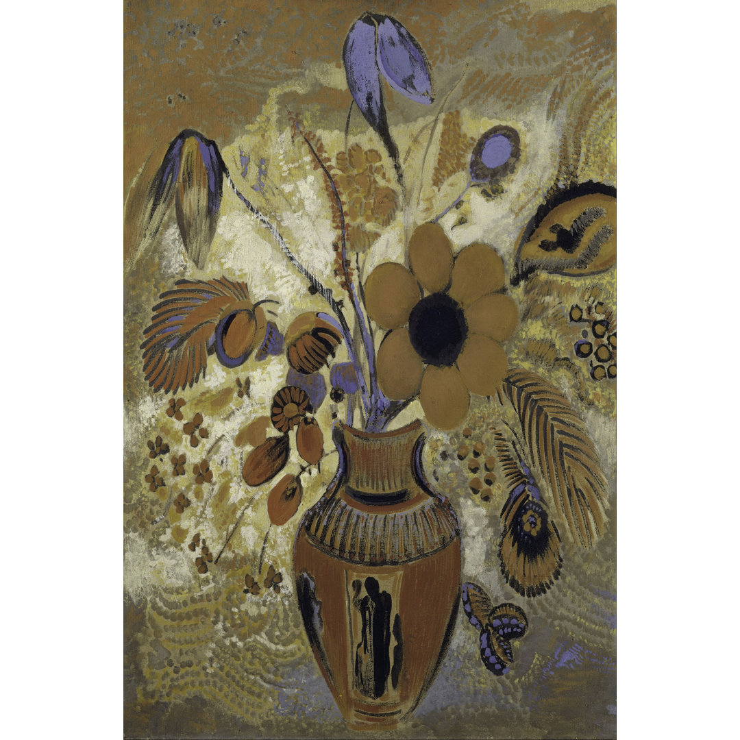 Etruscan, Vase, Mit, Blumen