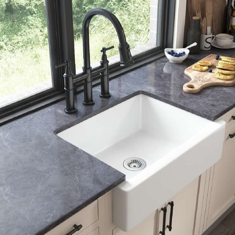 24.4'' L Single Bowl Fireclay Kitchen Sink