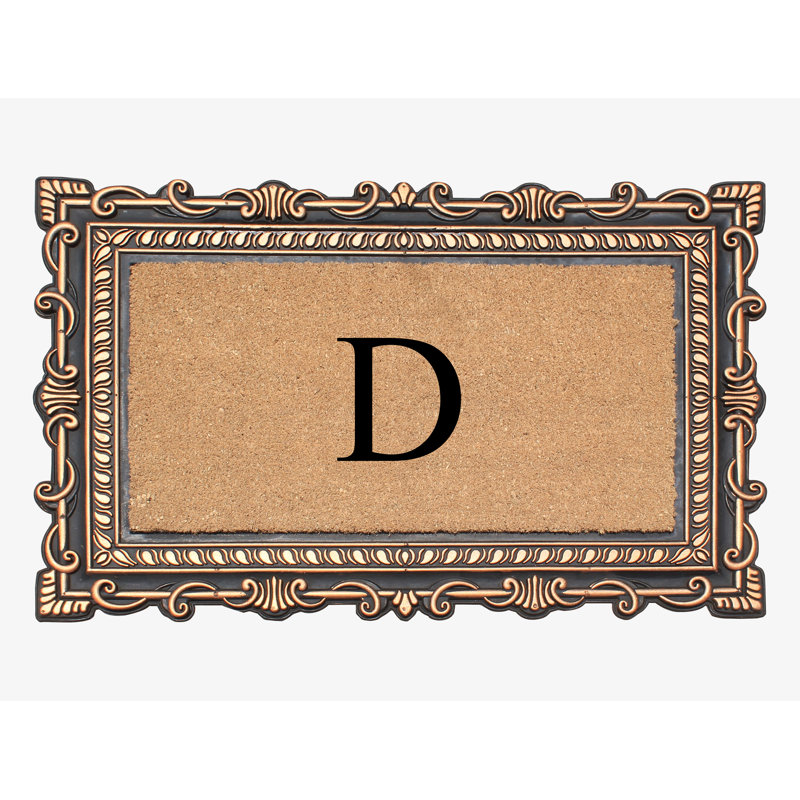 Paillasson à motif de monogramme de 24 po x 36 po Carson, Bronze, D