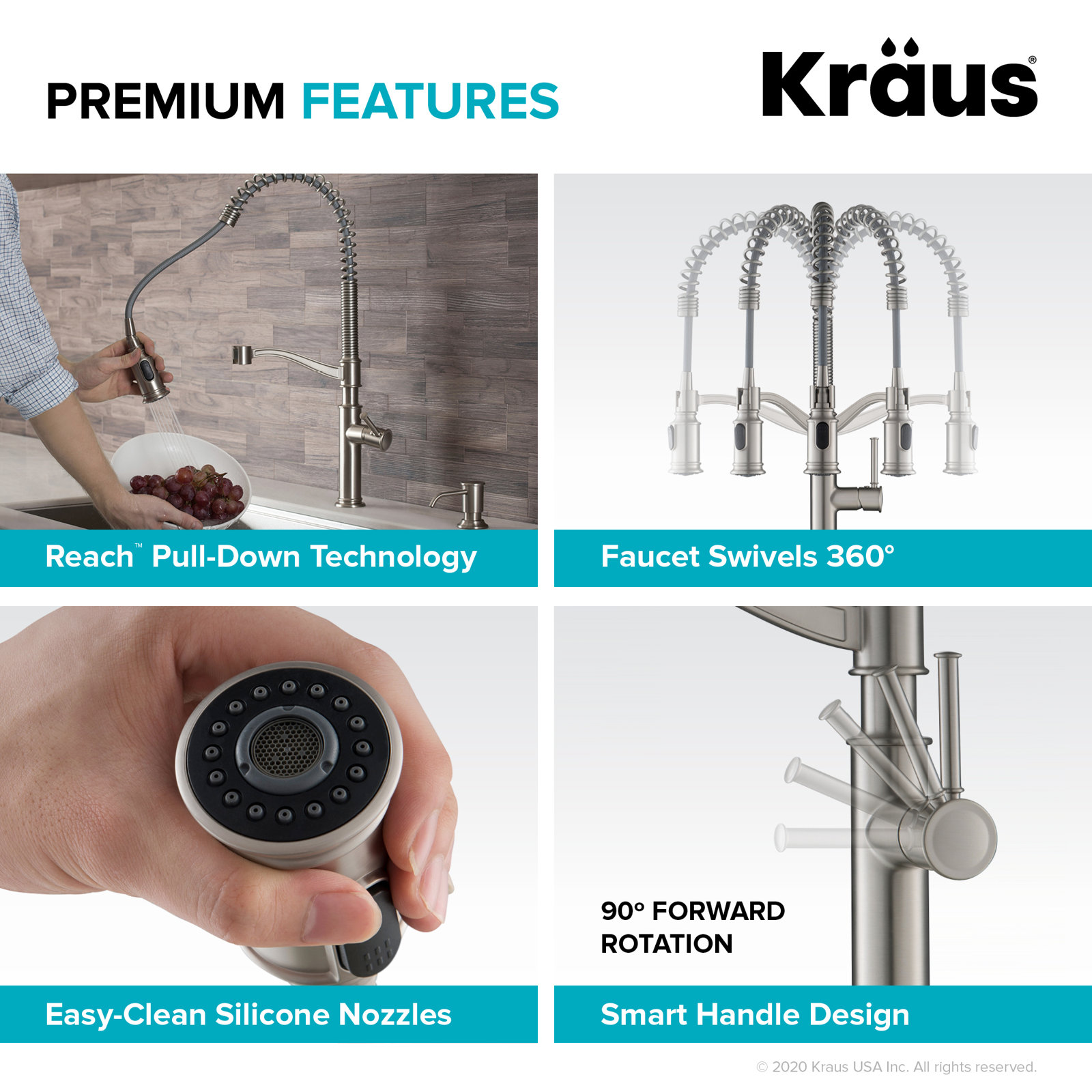 Sellette Pull-Down Kitchen Faucet, Spot Free Stainless Steel
