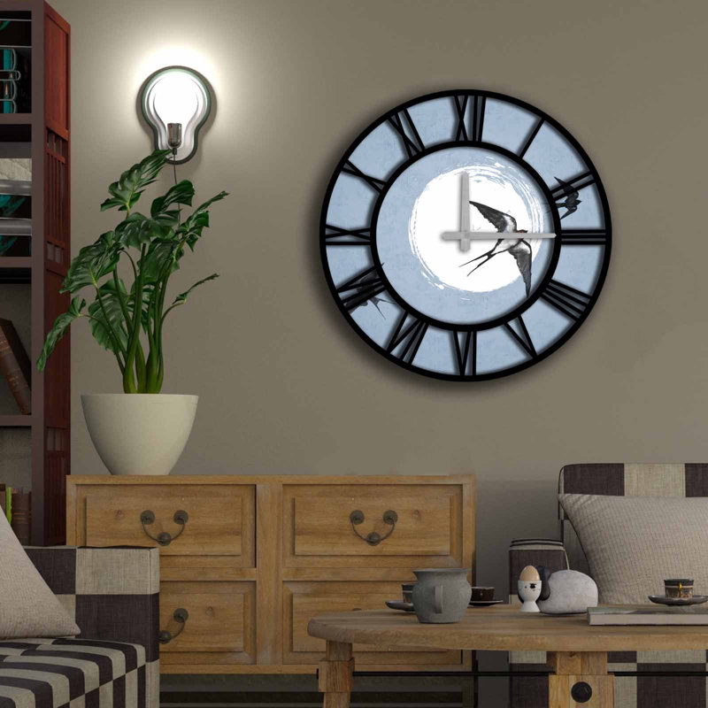 Stylish Decorative Wall Clock, 19.7 in Diameter, 100% MDF with 0.2 in Thickness | Requires 1 AA Battery (Not Included) | Perfect for Home Decor, Modern Aesthetic, and Timeless Elegance