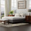 Base de lit double noire et grise rembourrée, conçue pour tous les types de matelas standard, installation simple, structure de taille assez grande, une base pour tout matelas, conception compacte, facile à monter sans-1286690253
