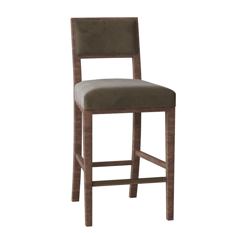 Dilworth Upholstered Stool with Solid Wood Frame, Tobacco, Bark (8789 06)