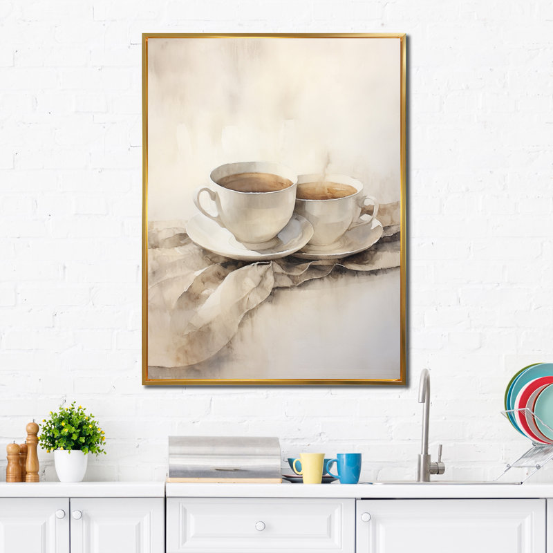 Bridesdale Food Coffee Tea V, H 32 po x l 24 po x P 1 po, Cadre flottant doré