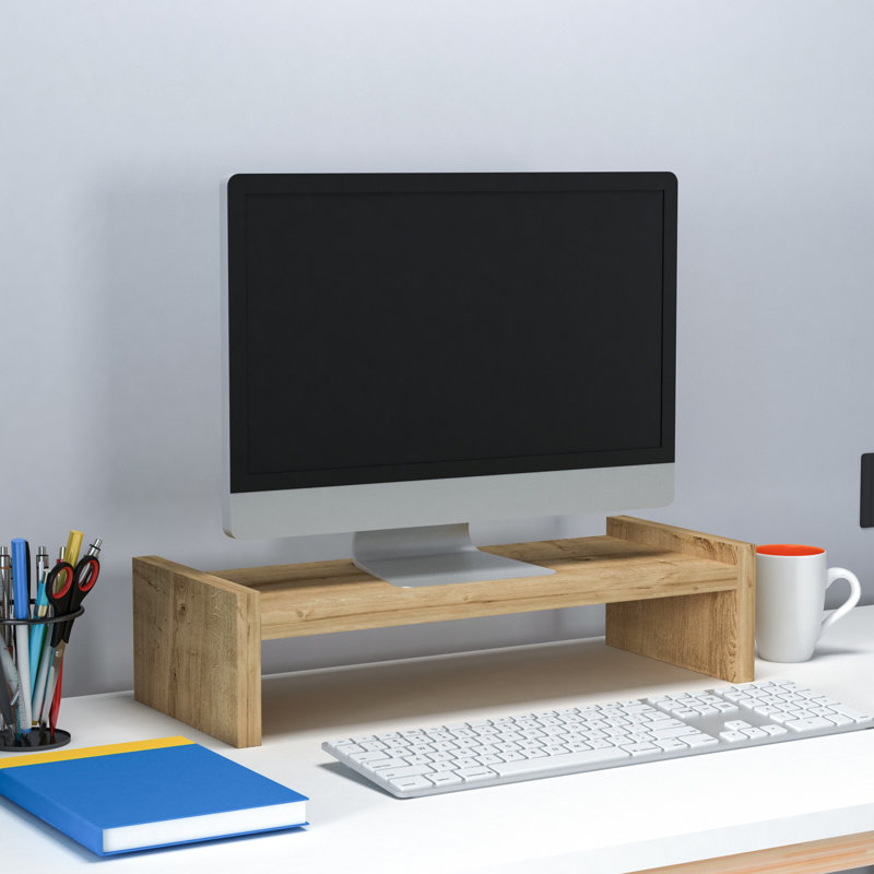 Lashari Manufactured Wood Monitor Stand, Sapphire Oak