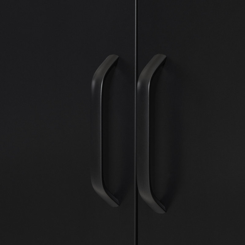 Black Metal Adjustable Shelving Kitchen Pantry Cabinet