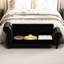 Banc de rangement de chambre à coucher en velours noir avec compartiments de chaise amovibles 64,5 po-1673780850
