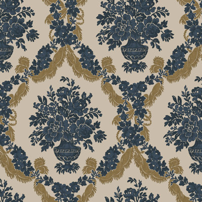 Italian Classics 4 Floral Baroque Damask 3D Embossed Wallpaper Roll