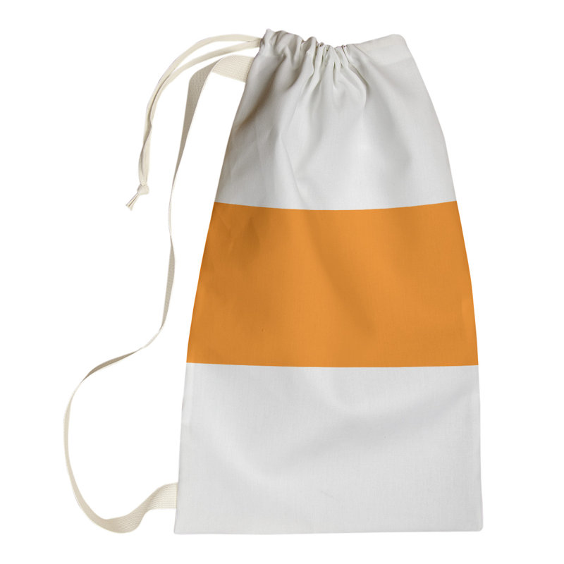 Tampa Bay Throwback Fabric Laundry Bag with Handles, Small (29" H x 18" W), White/Orange