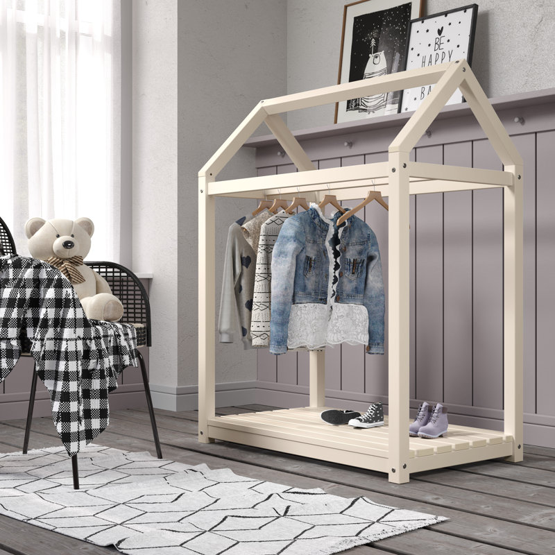 Sofia 35.4'' Solid Wood Clothing Rack, White
