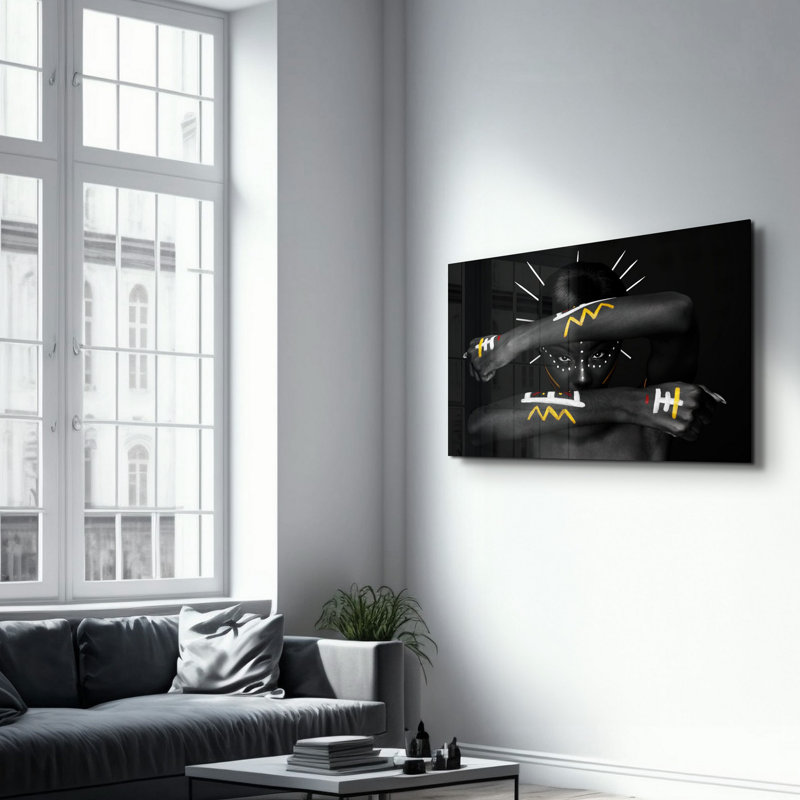Peinture murale élégante en verre trempé Lekeya, 13,8 x 21,7 pouces | 100% verre trempé, épaisseur: 0,16 pouce | Imprimé UV pour des couleurs éclatantes | Parfait pour la décoration intérieure, le salon et les espaces de bureau