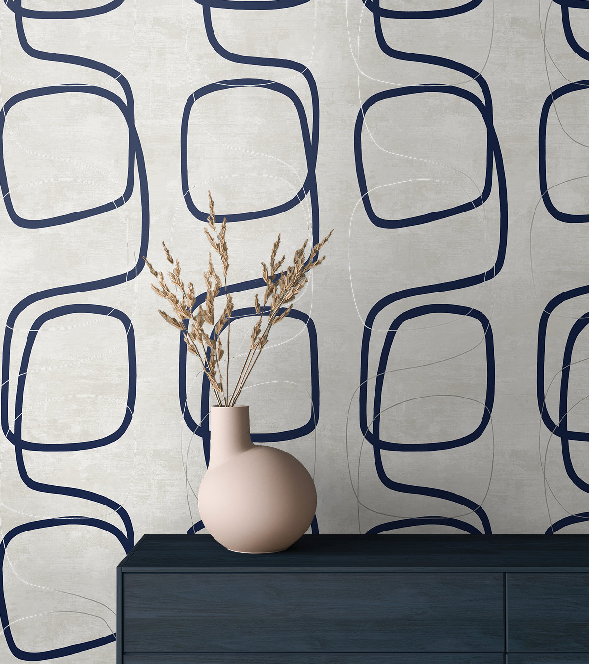 Lianna Modern Abstract Wallpaper, Blue