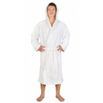 Clyda Terry Cloth Boy / Man+ Mid-Calf Bathrobe with Pockets and Hood