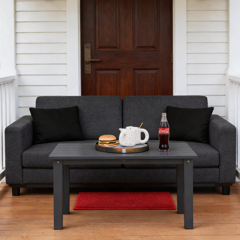 Table de patio, table basse d'extérieur, Noir
