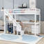 Lit mezzanine en bois avec bureau intégré et éclairage DEL-403923997-403923971