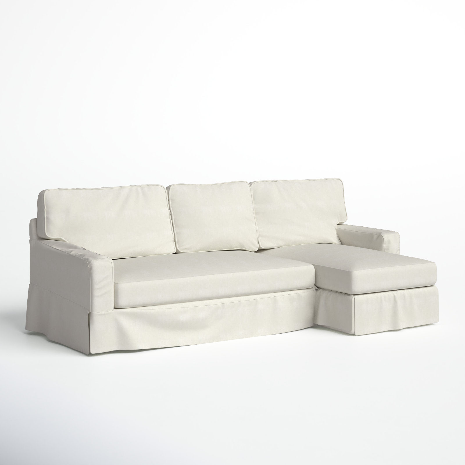 Taylor 2-Piece L-Shaped Stationary Sectional, Bayou Off White Canvas, Right Hand Facing