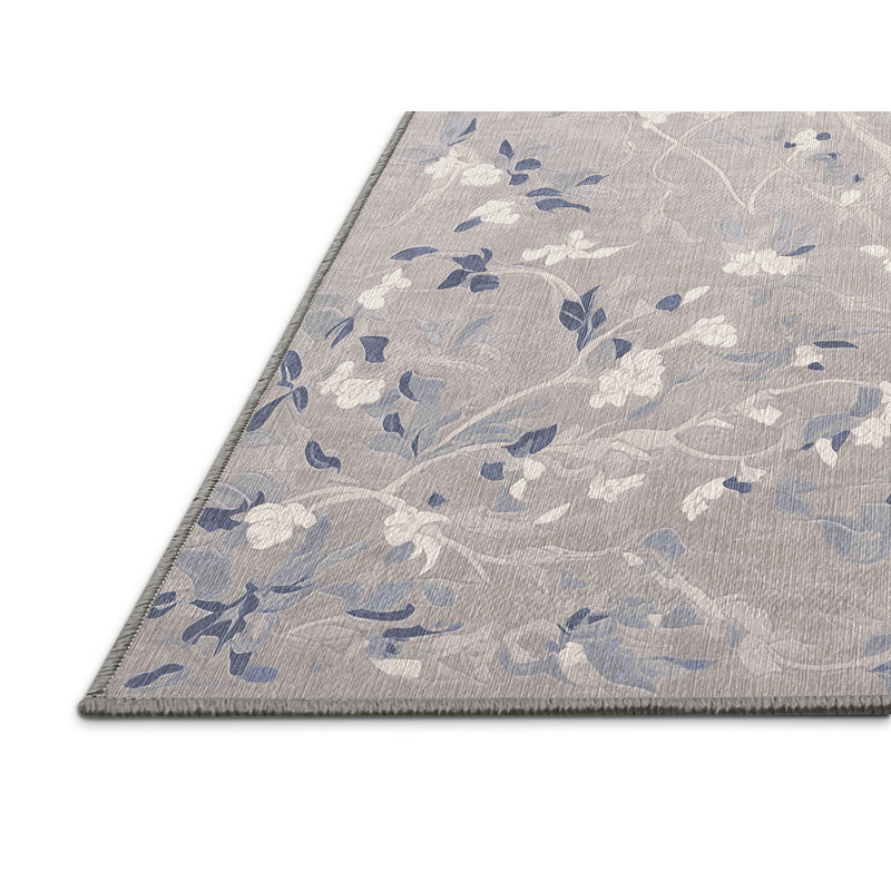 Tapis gris lavable à la machine, Carré 3 pi