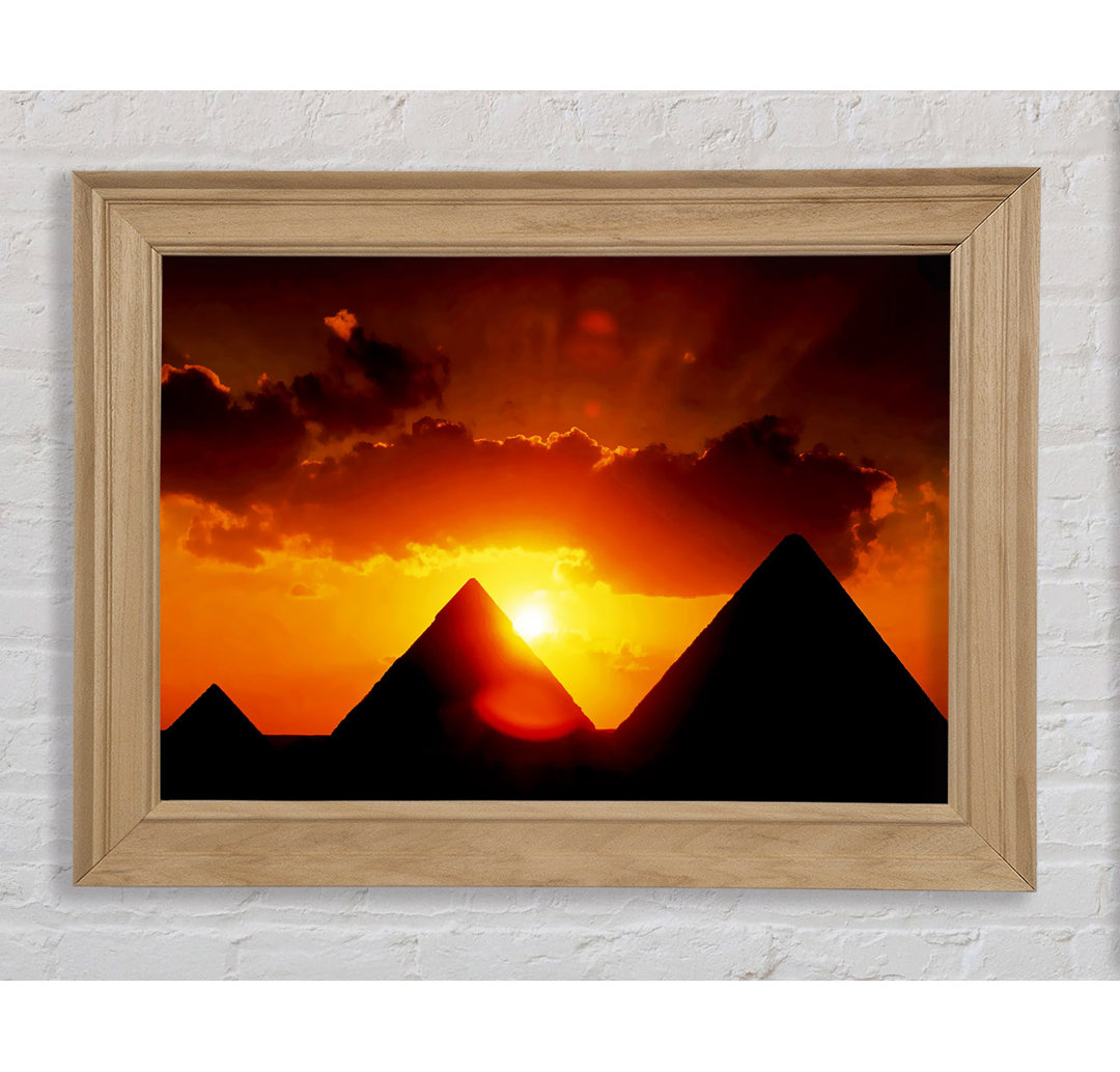 Ägyptische Pyramide Sonnenuntergang - Einzelner Bilderrahmen Kunstdrucke