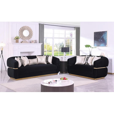 Caramelo 2 Piece Living Room Black