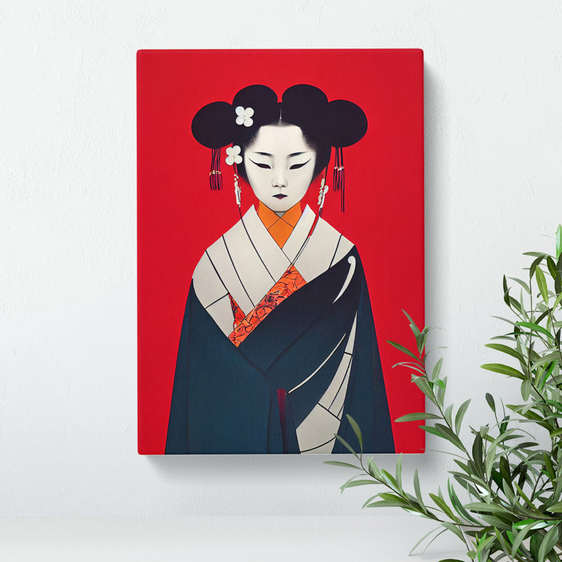 Symmetrical Geisha No.2 - Wrapped Canvas, 50cm H x 35cm W x 3cm D