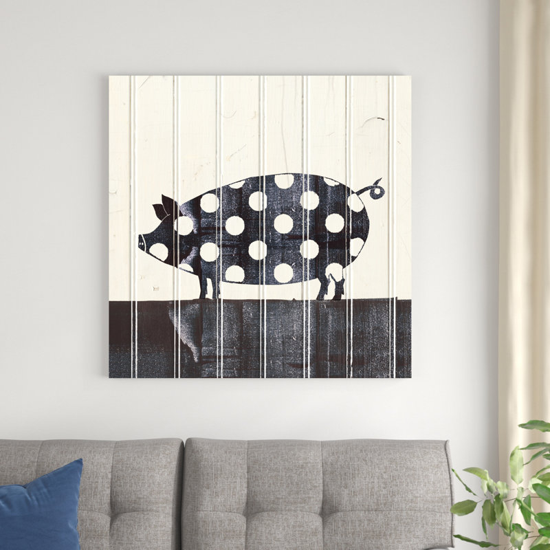 Cochon tacheté I, H 36 po x l 36 po