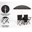 Ensemble de chaise de pique-nique portable et pliable avec parasol, noir-130585931