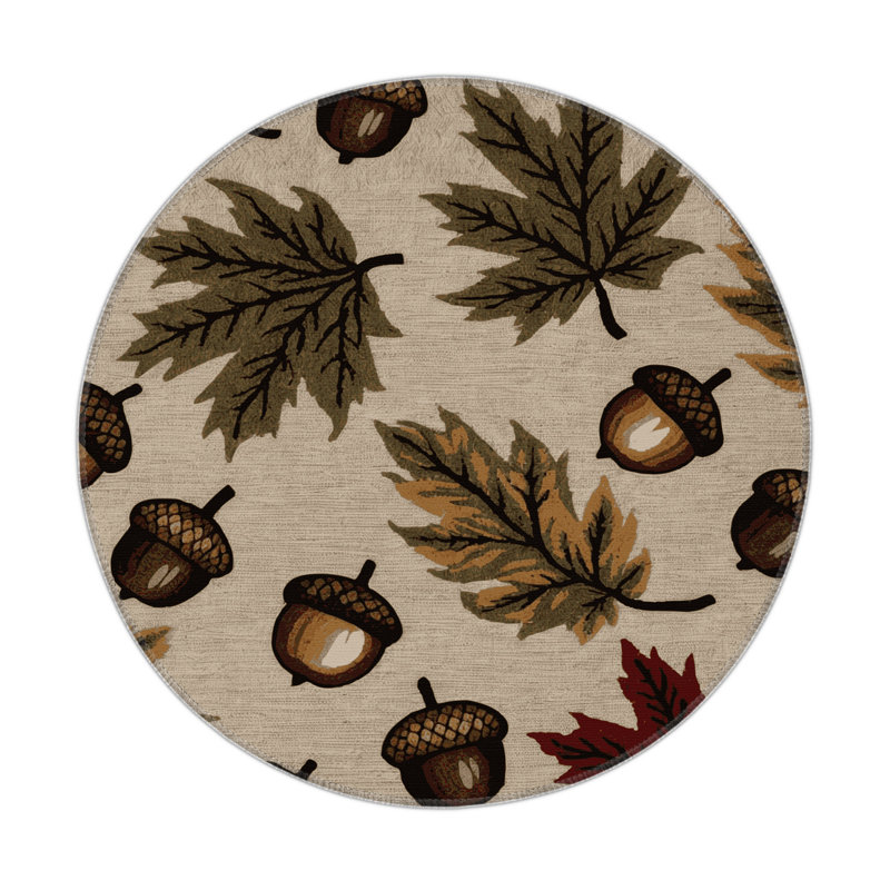 Tapis intérieur et extérieur gris Nature, Rond 5 pi
