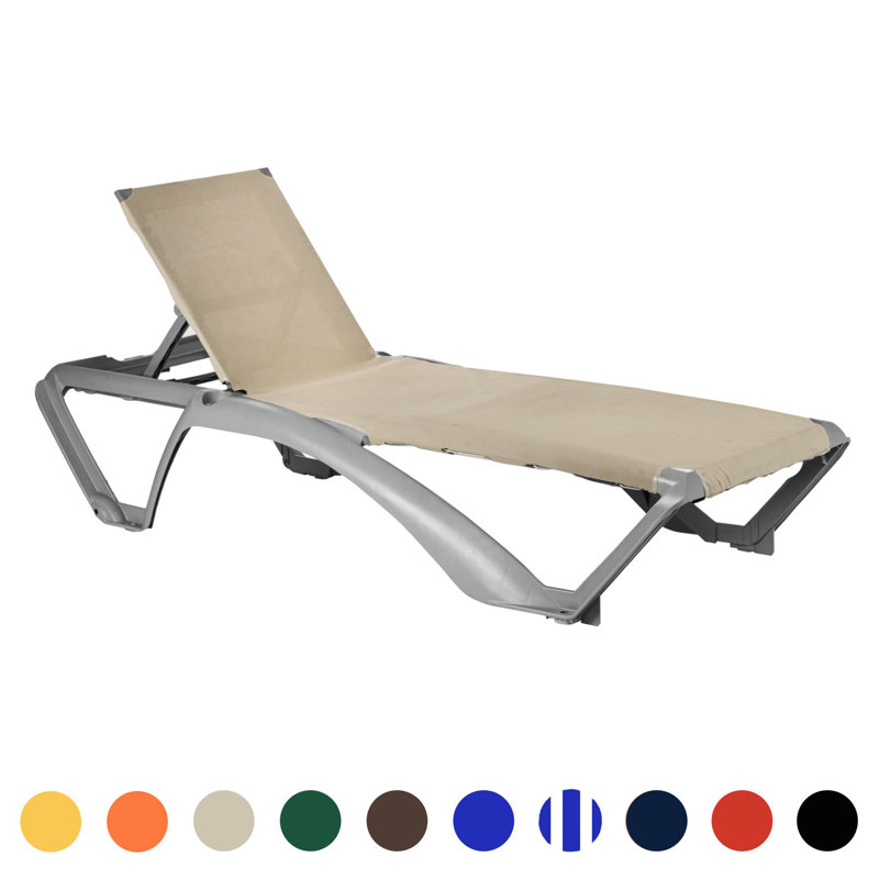 190cm Long Reclining Single Chaise, Grey, Neutral