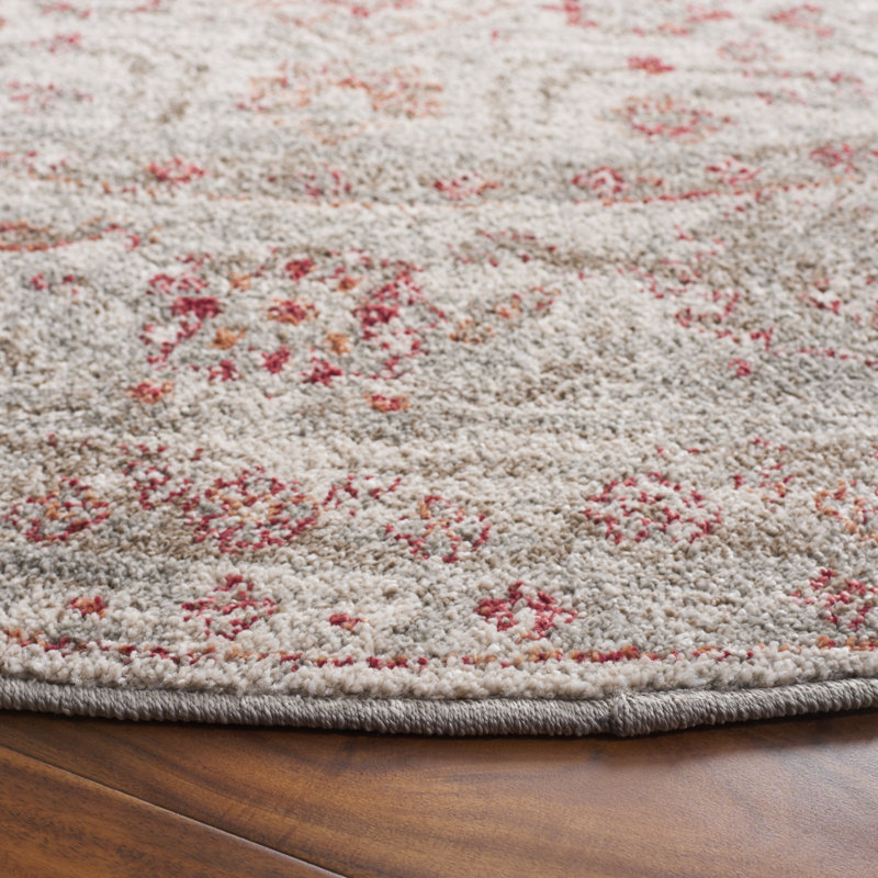 Kolene Vintage Tabriz Performance Oriental Rug, Round 6'7"
