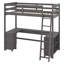 Lit mezzanine avec bureau en U, tiroirs et tablettes de rangement-1948521431